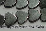 CMH175 15.5 inches 10*10mm heart magnetic hematite beads wholesale