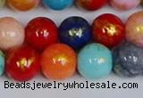 CMJ1012 15.5 inches 8mm round mixed Mashan jade beads wholesale