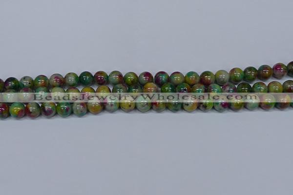 CMJ416 15.5 inches 8mm round rainbow jade beads wholesale