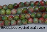 CMJ421 15.5 inches 4mm round rainbow jade beads wholesale