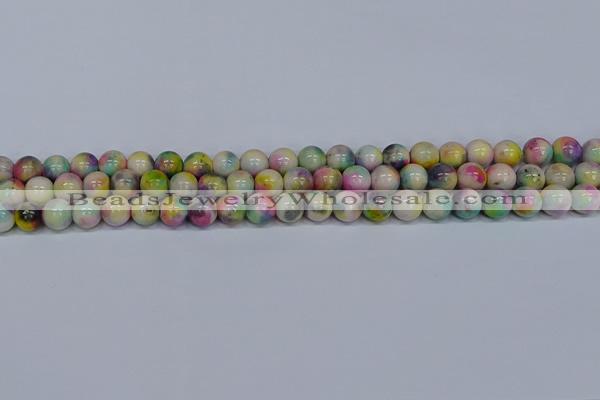 CMJ437 15.5 inches 8mm round rainbow jade beads wholesale