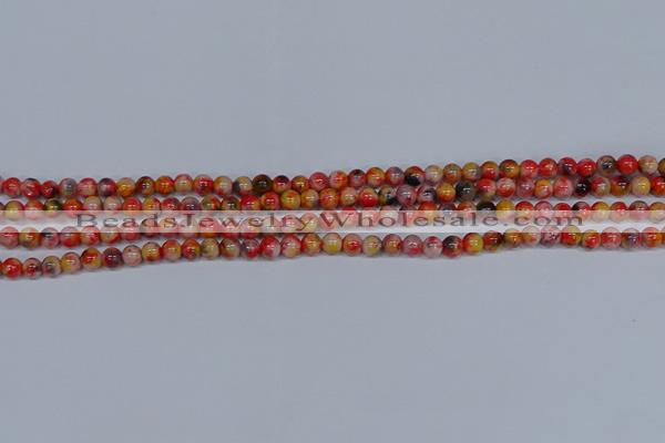 CMJ484 15.5 inches 4mm round rainbow jade beads wholesale