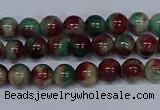 CMJ568 15.5 inches 4mm round rainbow jade beads wholesale