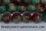 CMJ571 15.5 inches 10mm round rainbow jade beads wholesale