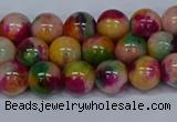 CMJ591 15.5 inches 8mm round rainbow jade beads wholesale