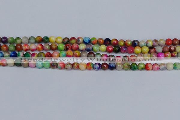 CMJ751 15.5 inches 6mm round rainbow jade beads wholesale