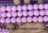 CMJ814 15.5 inches 12mm round matte Mashan jade beads wholesale