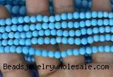 CMJ835 15.5 inches 4mm round matte Mashan jade beads wholesale