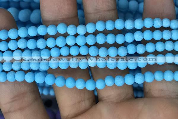 CMJ835 15.5 inches 4mm round matte Mashan jade beads wholesale