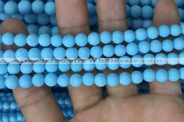 CMJ836 15.5 inches 6mm round matte Mashan jade beads wholesale