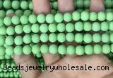 CMJ842 15.5 inches 8mm round matte Mashan jade beads wholesale