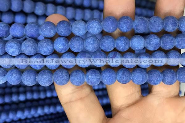 CMJ847 15.5 inches 8mm round matte Mashan jade beads wholesale