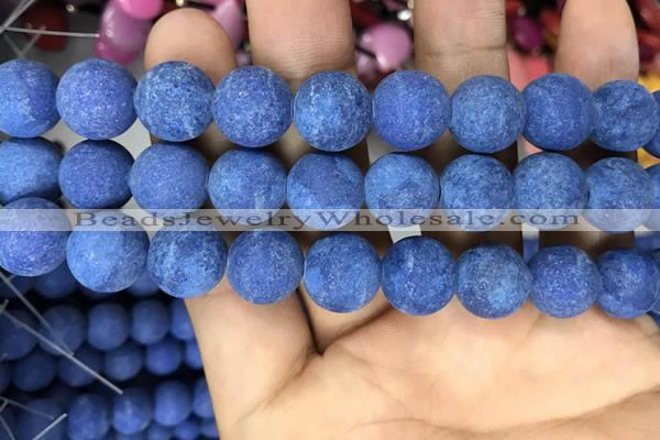 CMJ849 15.5 inches 12mm round matte Mashan jade beads wholesale