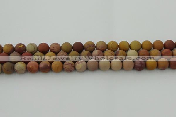 CMK313 15.5 inches 10mm round matte sunset mookaite beads