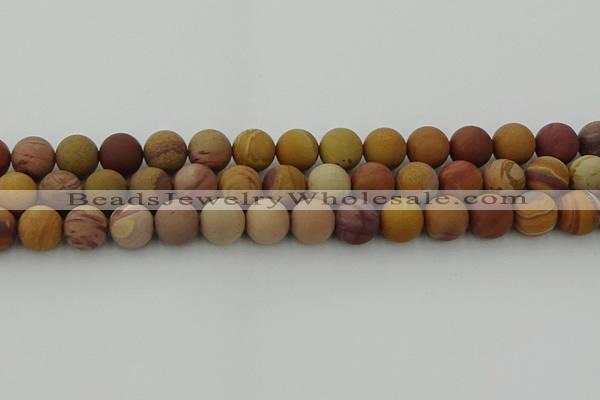 CMK314 15.5 inches 12mm round matte sunset mookaite beads