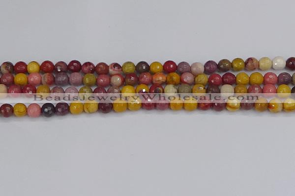 CMK317 15.5 inches 6mm faceted round mookaite gemstone beads