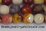 CMK318 15.5 inches 8mm faceted round mookaite gemstone beads