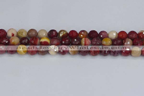 CMK320 15.5 inches 12mm faceted round mookaite gemstone beads