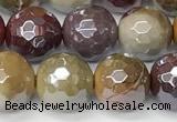 CMK357 15 inches 10mm faceted round AB-color mookaite beads