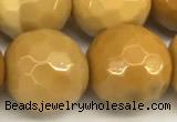 CMK368 15 inches 12mm faceted round yellow mookaite beads