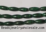 CMN211 15.5 inches 5*12mm rice natural malachite beads wholesale