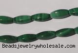 CMN224 15.5 inches 5*12mm faceted rice natural malachite beads