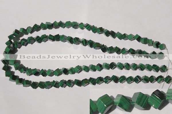 CMN247 15.5 inches 8*8mm cube natural malachite beads wholesale