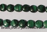 CMN251 15.5 inches 8mm flat round natural malachite beads wholesale