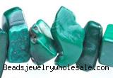 CMN27 34 inches freeform shape natural malachite chips beads