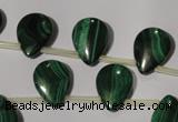 CMN322 Top-drilled 12*16mm flat teardrop natural malachite beads