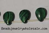 CMN324 Top-drilled 15*20mm flat teardrop natural malachite beads