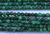 CMN450 15 inches 2mm faceted round malachite beads