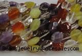 CMQ01 15.5 inches 6*8mm faceted oval multicolor quartz beads