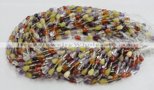 CMQ22 15.5 inches 6*10mm teardrop multicolor quartz beads