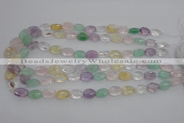 CMQ252 15.5 inches 10*14mm faceted oval multicolor quartz beads