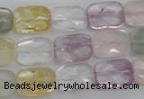 CMQ258 15.5 inches 10*14mm faceted rectangle multicolor quartz beads