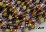 CMQ30 15.5 inches 4mm faceted round multicolor quartz beads