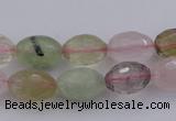 CMQ318 15.5 inches 10*14mm faceted rice mixed quartz beads