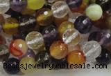 CMQ32 15.5 inches 8mm faceted round multicolor quartz beads