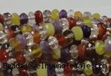 CMQ36 15.5 inches 5*8mm faceted rondelle multicolor quartz beads