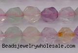 CMQ368 15.5 inches 10mm faceted nuggets mixed quartz beads