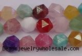 CMQ371 15.5 inches 6mm faceted nuggets mixed gemstone beads