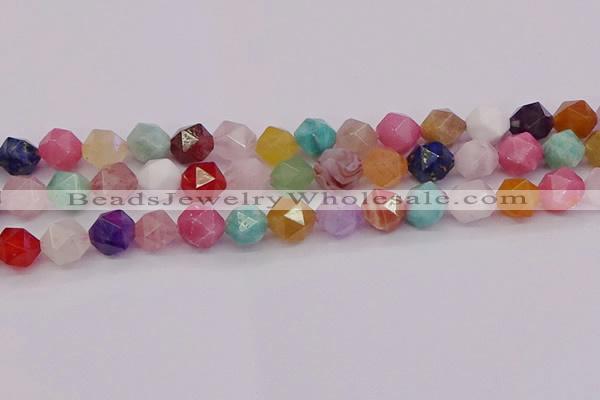 CMQ374 15.5 inches 12mm faceted nuggets mixed gemstone beads