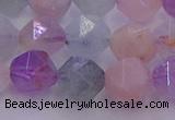 CMQ382 15.5 inches 8mm faceted nuggets mixed quartz beads