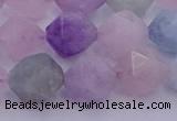 CMQ383 15.5 inches 10mm faceted nuggets mixed quartz beads