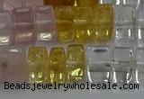 CMQ39 15.5 inches 6*10mm triangle mixed quartz beads wholesale