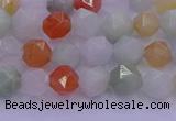 CMQ411 15.5 inches 6mm faceted nuggets mixed jade beads