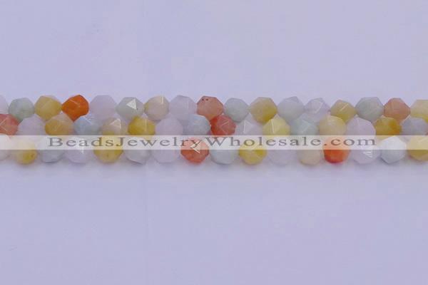 CMQ413 15.5 inches 10mm faceted nuggets mixed jade beads