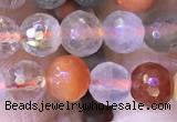 CMQ436 15.5 inches 6mm faceted round mixed rutilated quartz beads