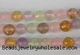 CMQ52 15.5 inches 8mm faceted round multicolor quartz beads